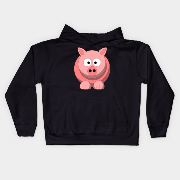 Happy Cute Pig Kids Hoodie by Nirvanibex